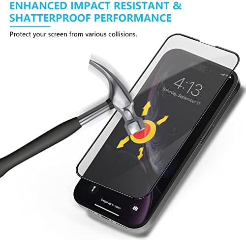 וונגטק 2 מארז מגן מסך אייפון 14 פרו מקס 6.7 אינץ ' [קשיות 9 שעות] כיסוי מלא מגן מסך זכוכית מחוסמת עמיד
